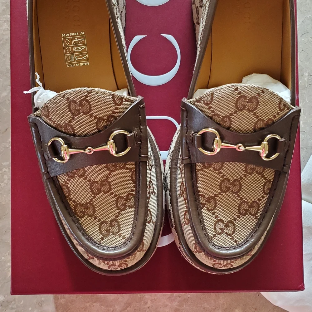 Gucci Tan Leather Interior Slip-On Loafers - Picture 3 of 7